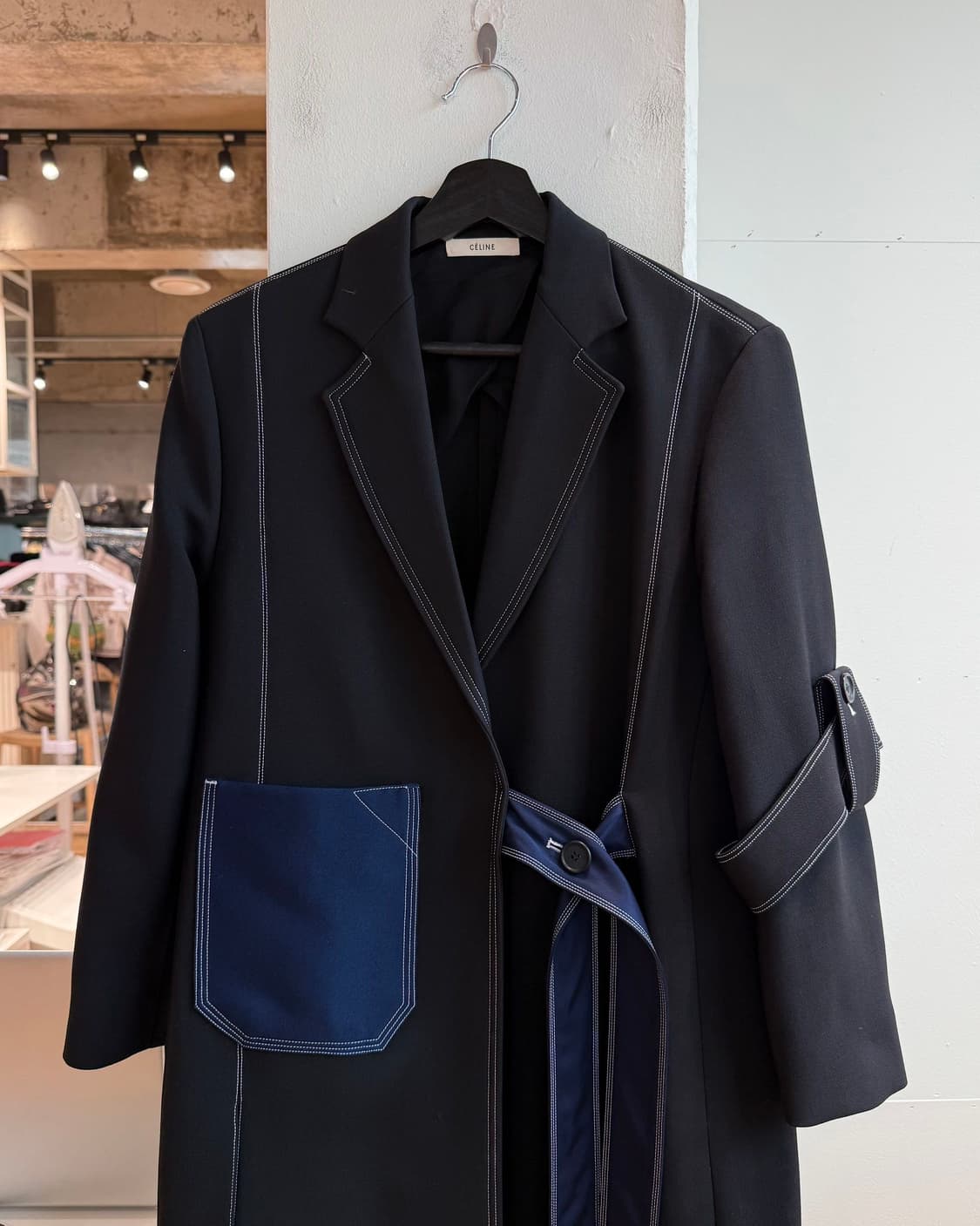 셀린느 15ss 피비 파일로 블랙 스티치 코트  상품이미지3