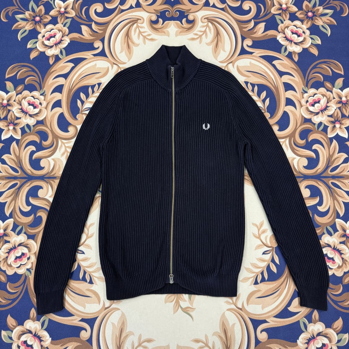 (M)프레드페리 FREDFERRY 니트집업(네이비) 상품이미지1