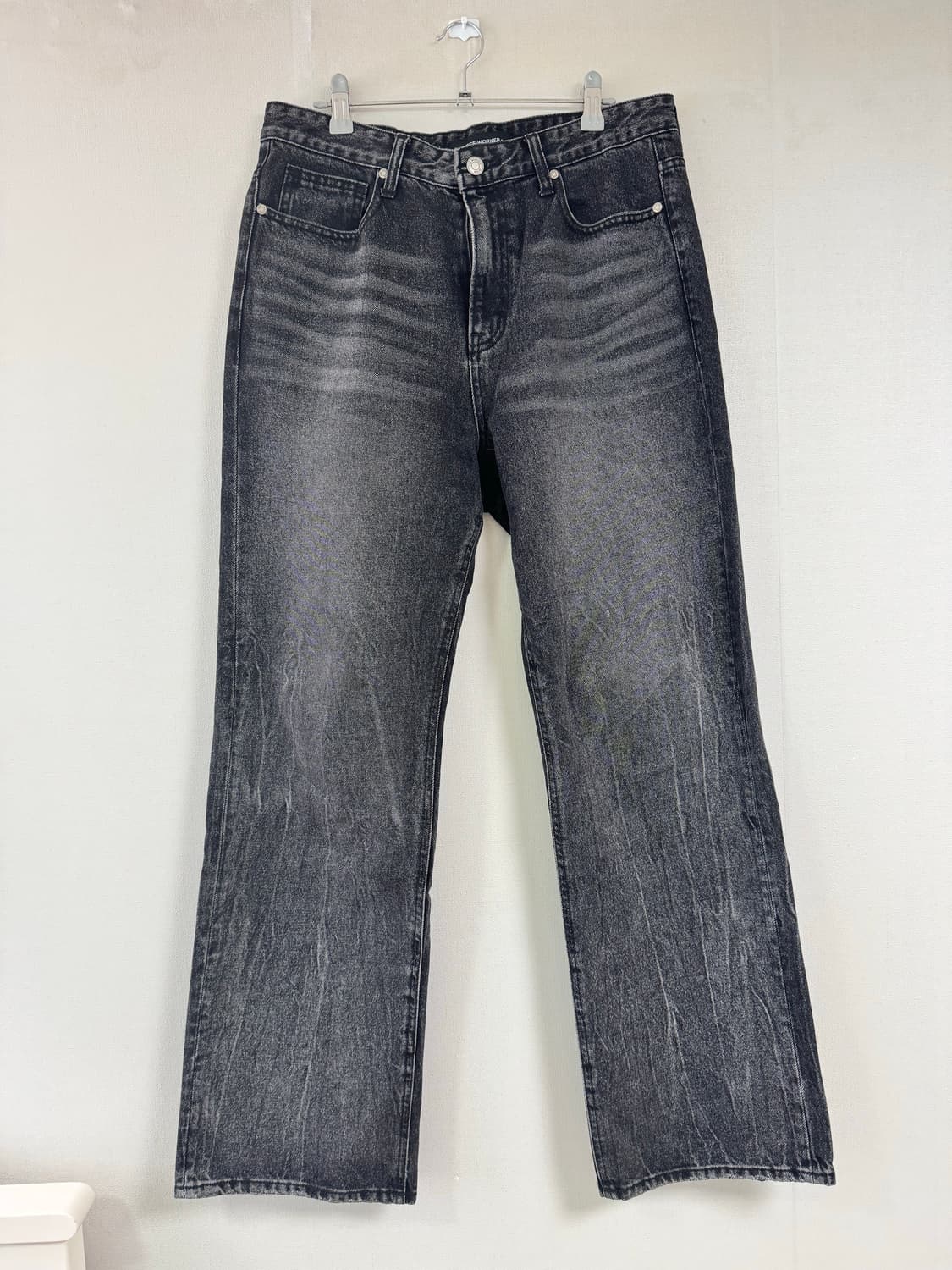 블랙 워싱 데님 흑청바지 32 상품이미지4