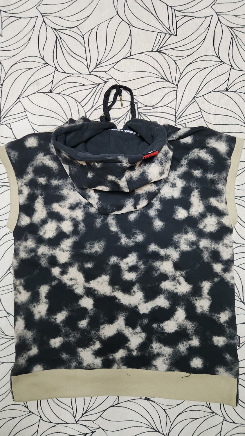 NTHREE 스노우보드 민소매 후드티 블랙/베이지 상품이미지3