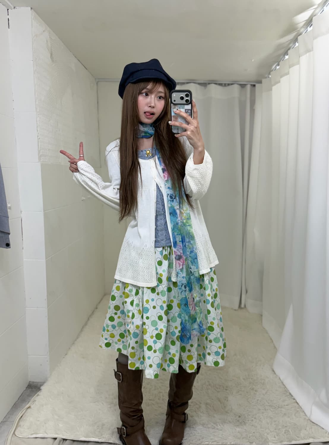 엑시즈팜 블루 연두 하구미 니혼진 도트 컬러 코디세트 상품이미지2