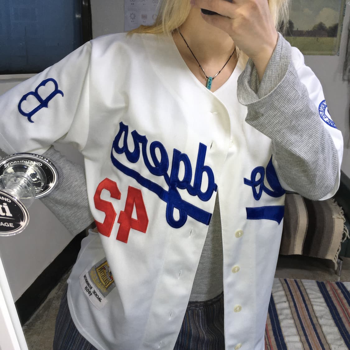 투티/0215 LA 다저스 42번 야구 유니폼 재키 로빈슨 져지 마제스틱 상품이미지2