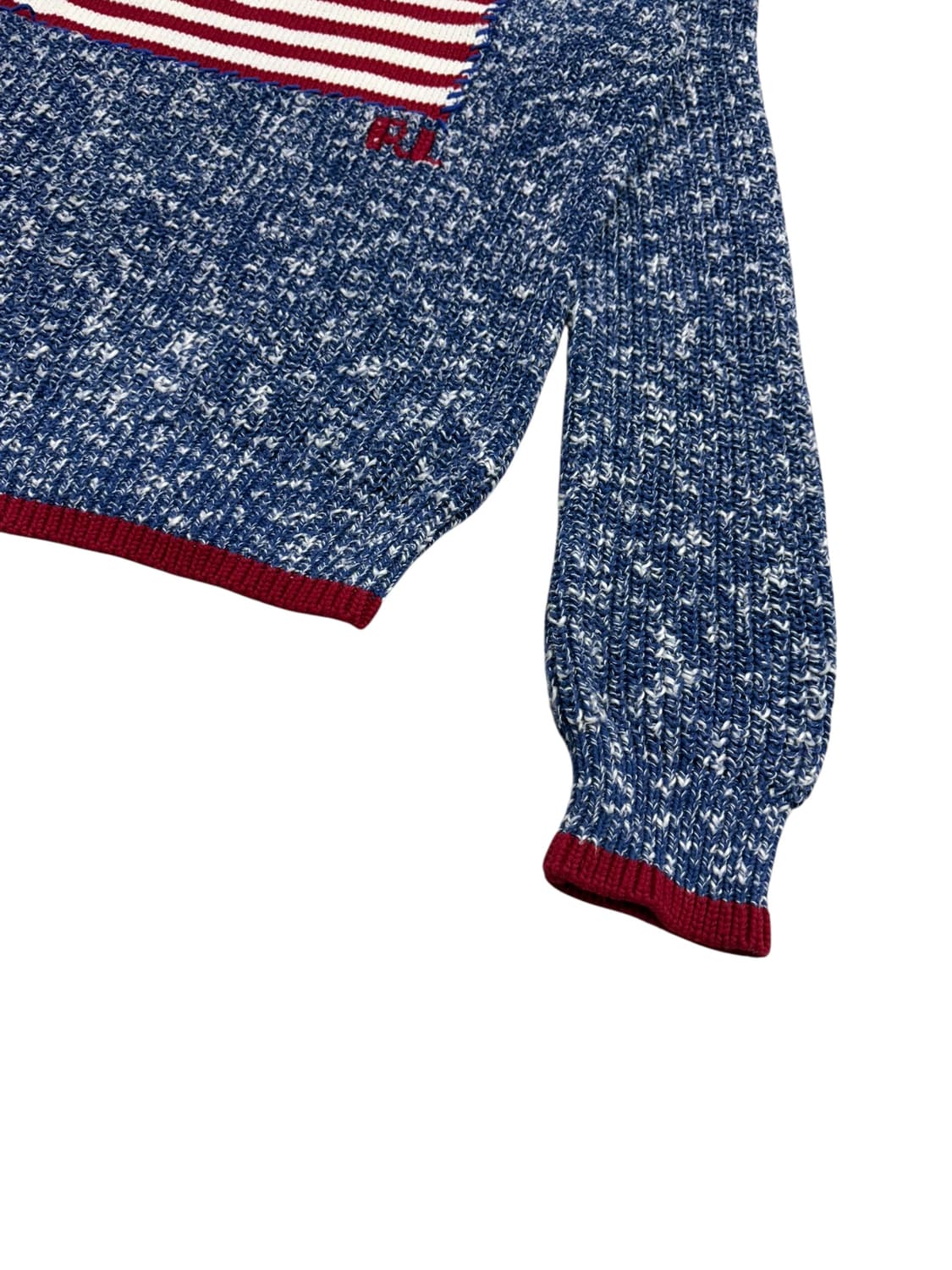 폴로 랄프로렌 성조기 코튼 니트 스웨터 블루 상품이미지4