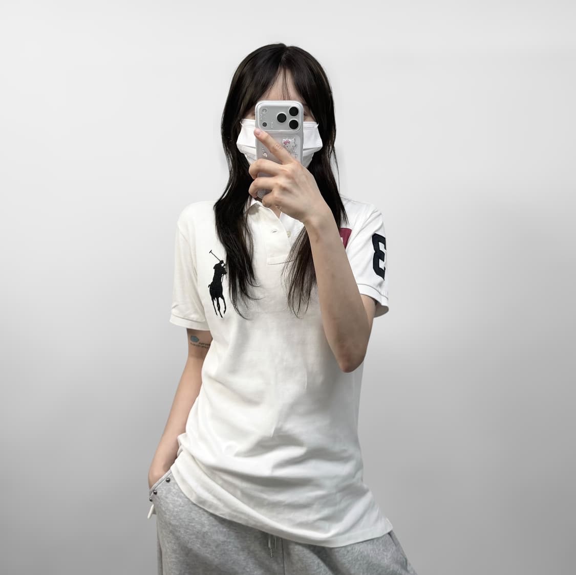 폴로 랄프로렌 스위스 빅 포니 자수 카라티 화이트 상품이미지1