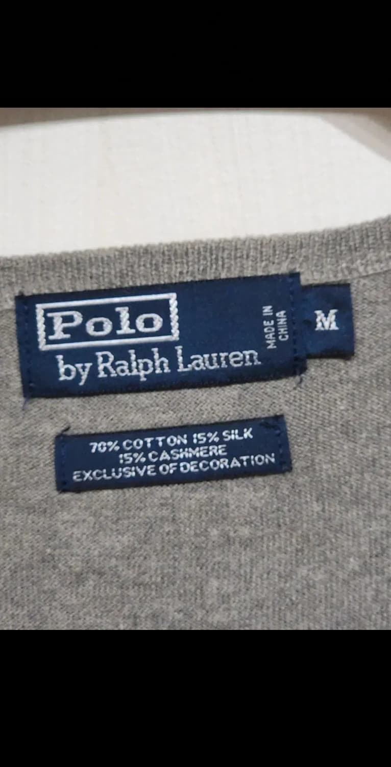 (M) 랄프로렌 폴로 니트 그레이 면 실크 캐시미어 스웨터  상품이미지3