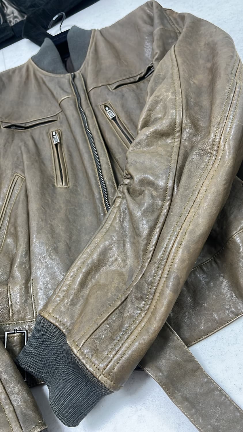 [M] 하이더아커만 15FW 올리브 레더 기모노 봄버 상품이미지3