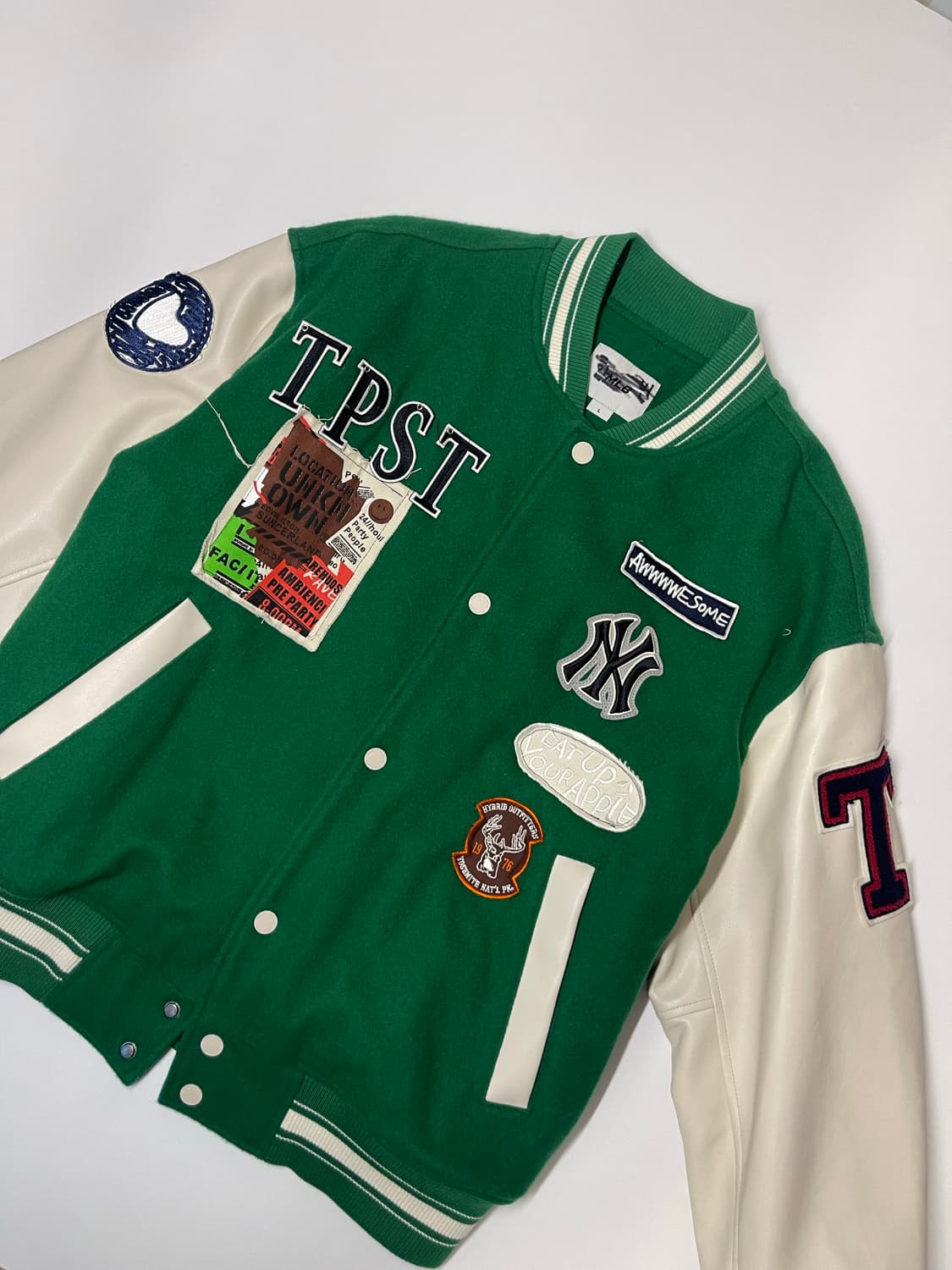 그린 뉴욕 양키스 패치 바시티 자켓 L 상품이미지2