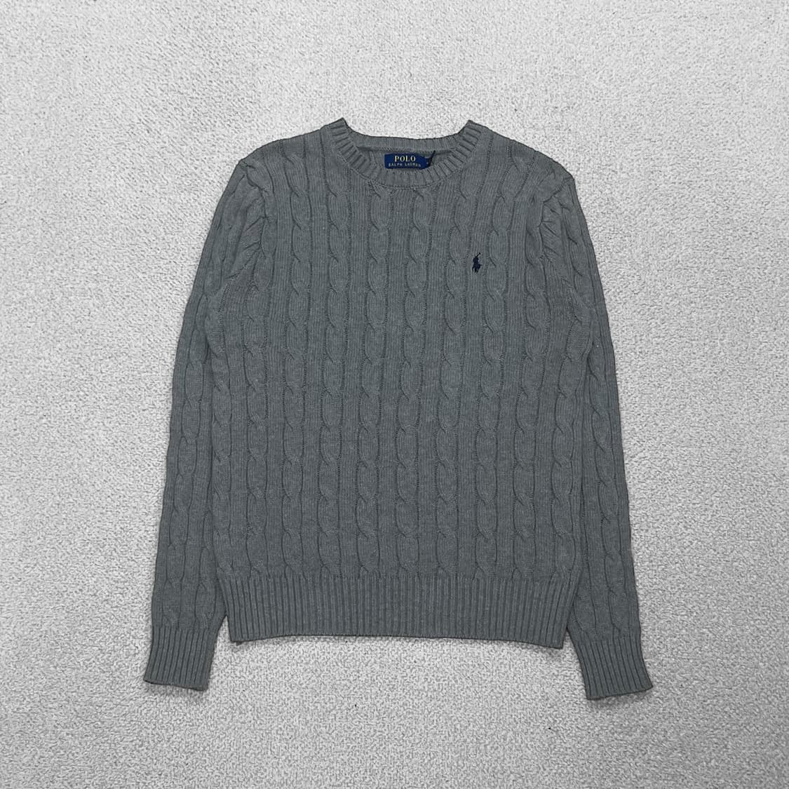 폴로 랄프로렌 포니 로고 케이블 니트 그레이 상품이미지1