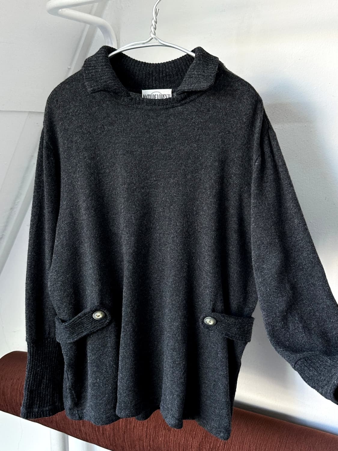 Fake belted finish design stretched knit 상품이미지10