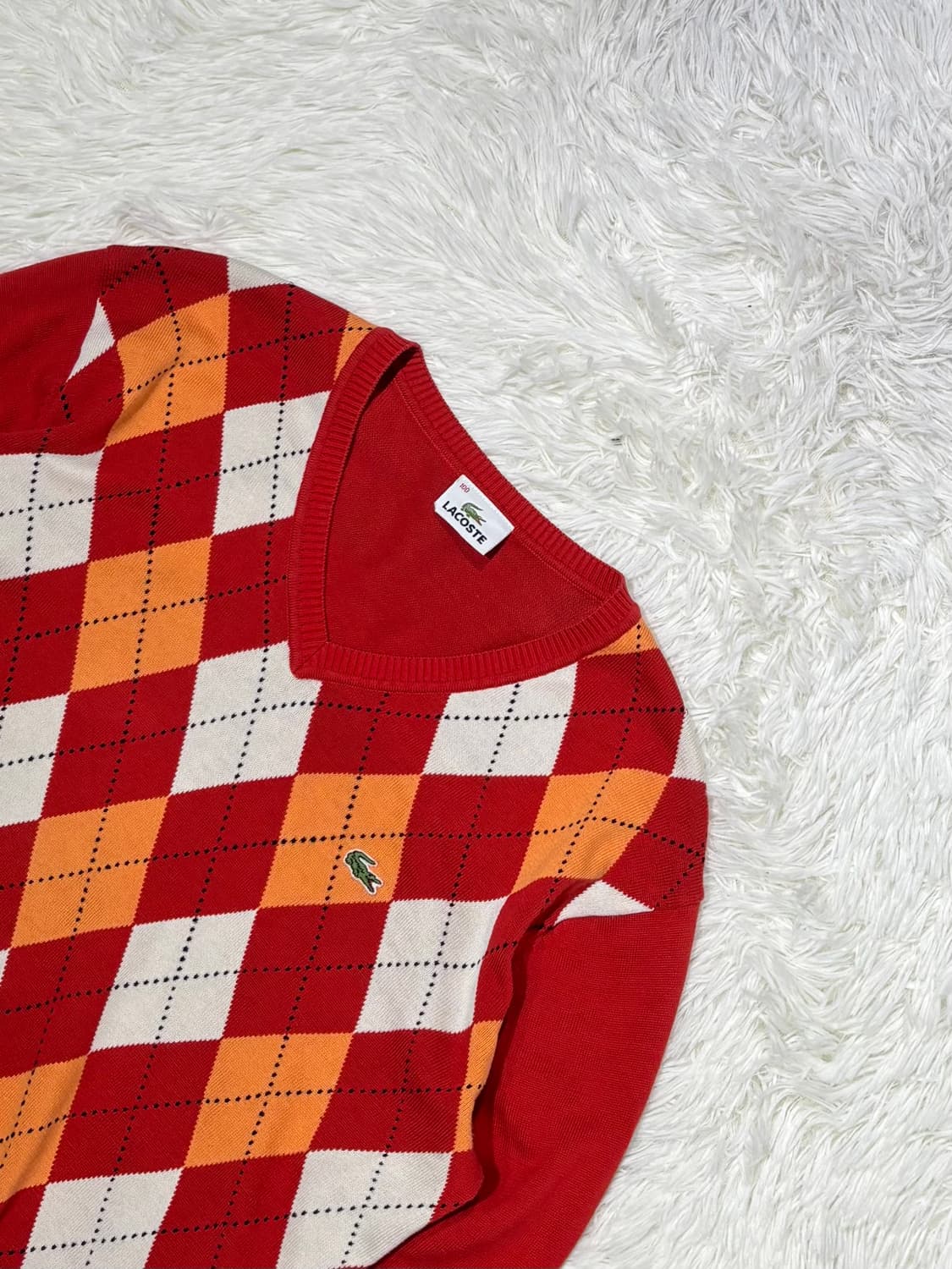 라코스테 아가일 브이넥 니트 상품이미지4