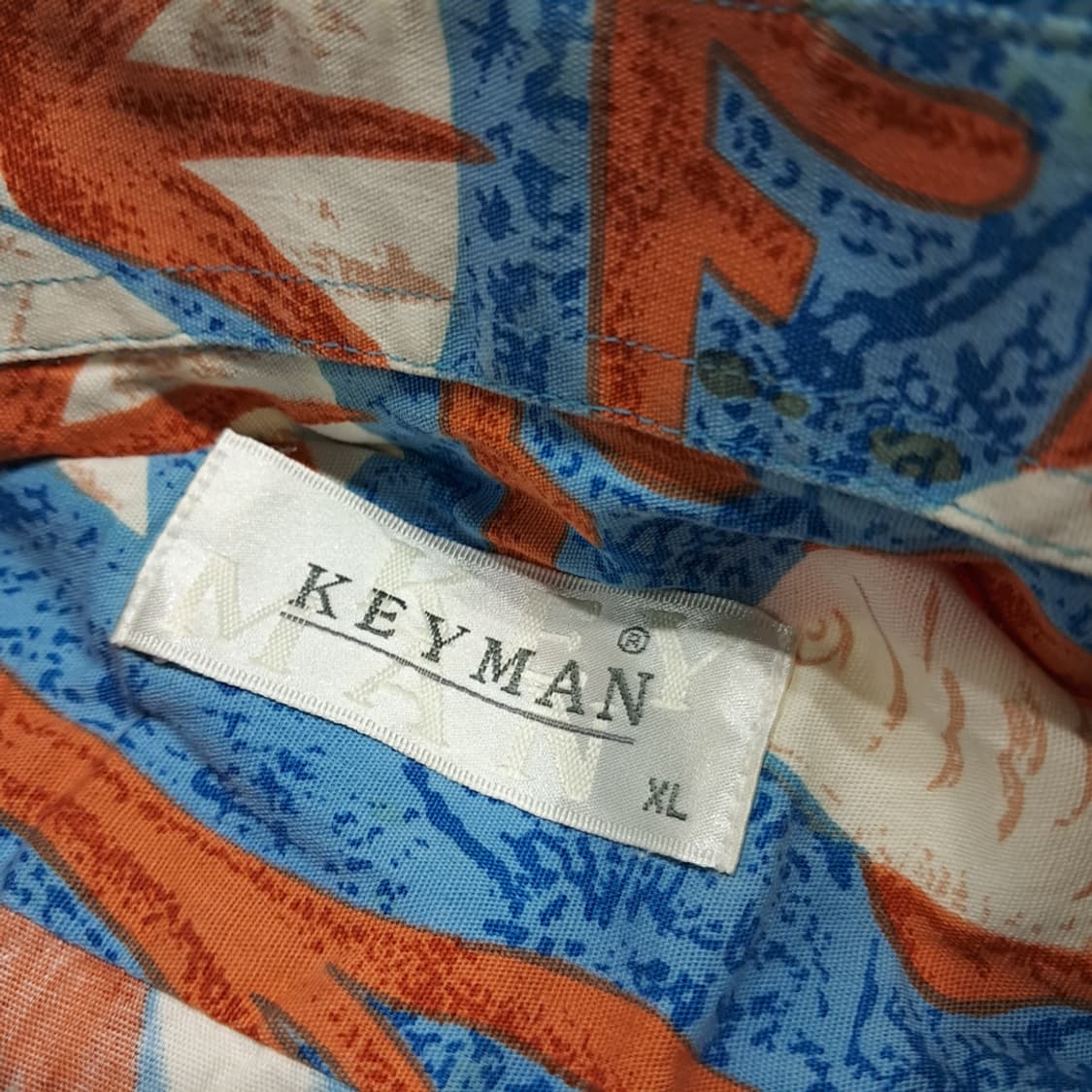 CK106 XL 키맨 90s 빈티지 아쿠아 마린 반팔 셔츠 남방 상품이미지3