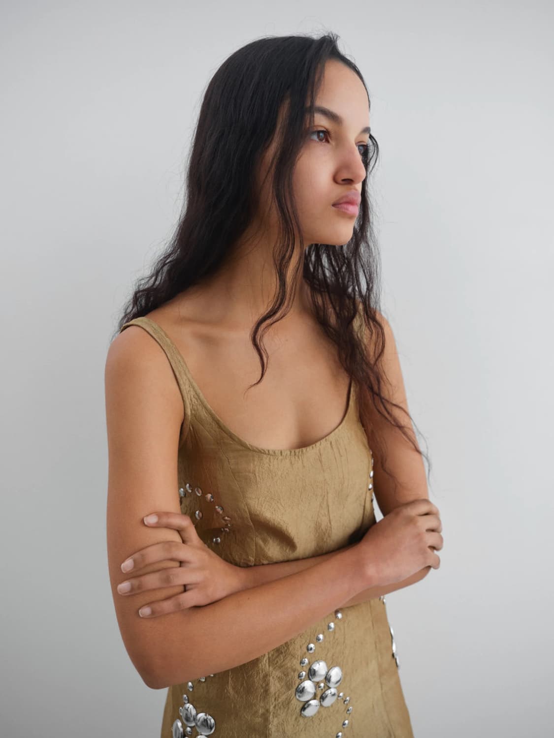 [XS,S]기마구아스 Claude 스터드 미니 드레스/메탈릭 상품이미지3