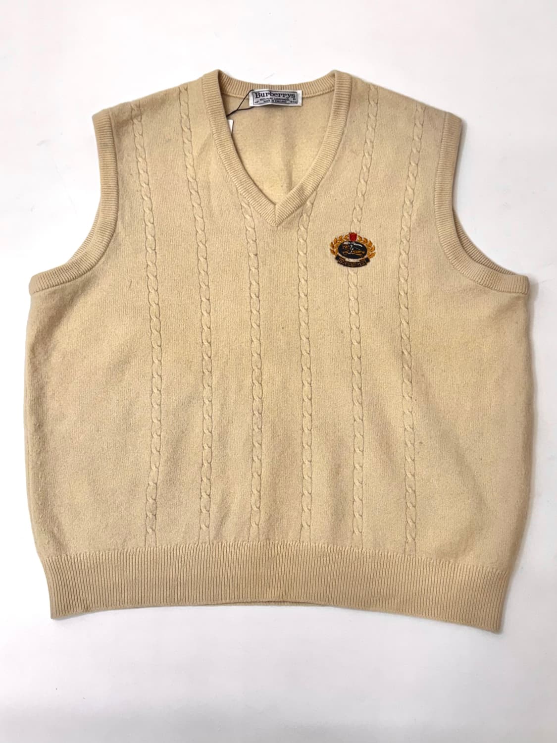 Buberrys 버버리 램스울 아이보리 케이블 니트 베스트 상품이미지1