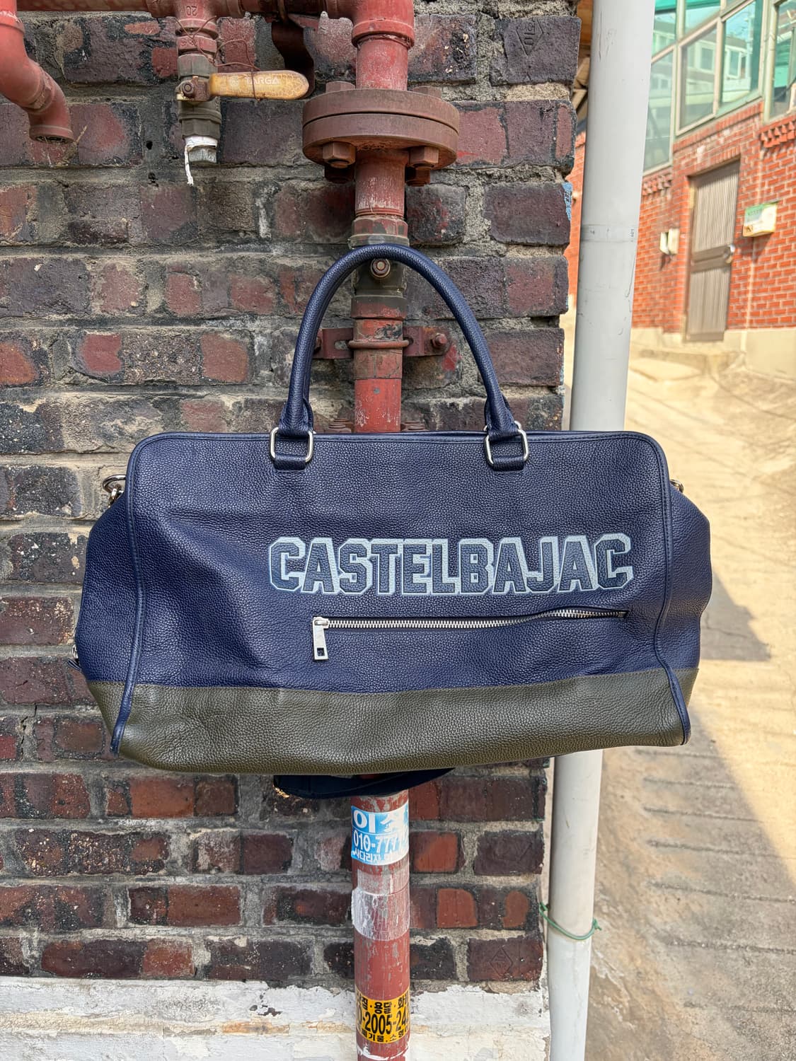 Castelbajac 로고 레더 더플백 상품이미지2
