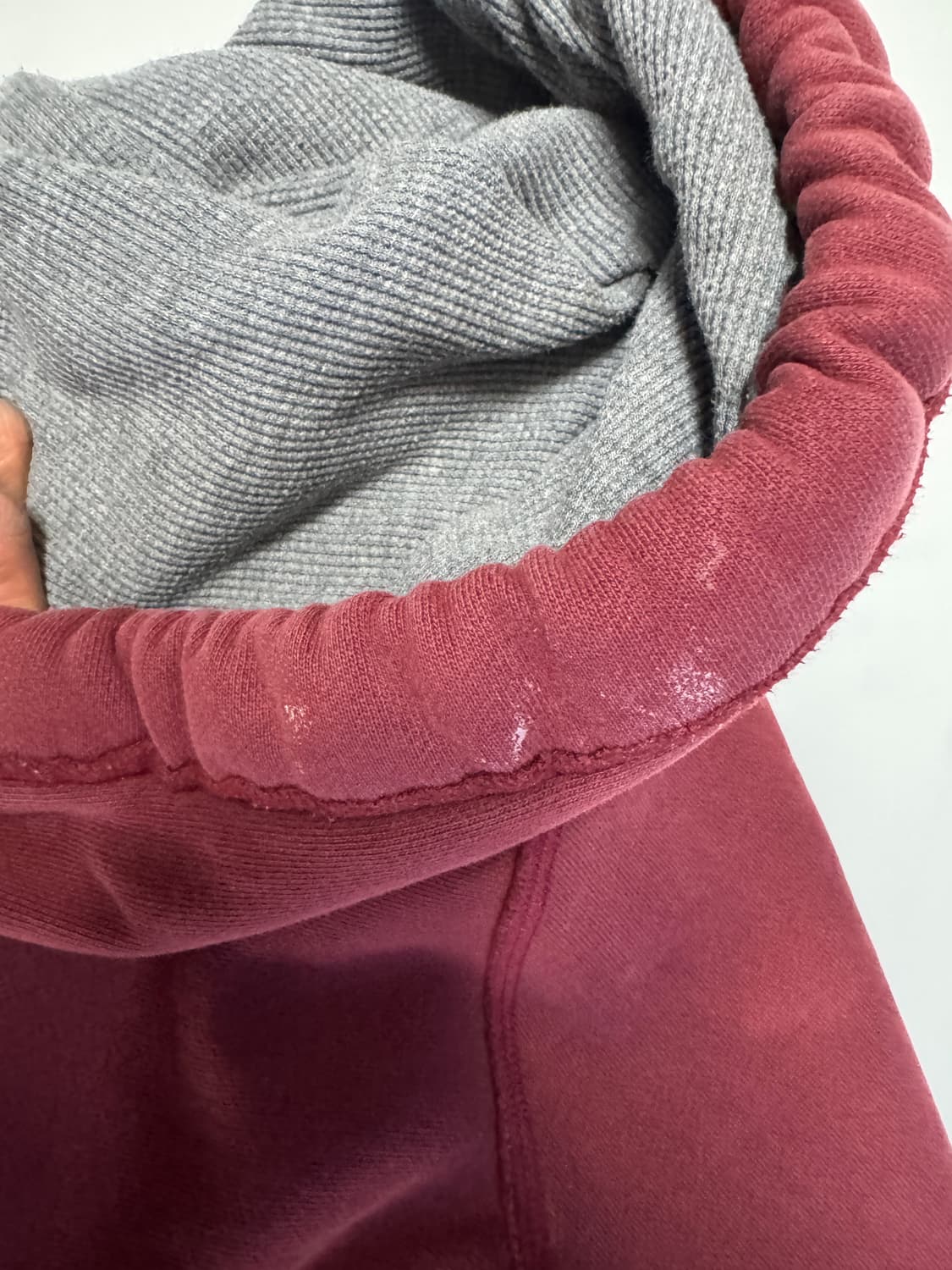 아베크롬비 시그니처 스펠아웃 기모 후드집업 L 버건디 상품이미지5