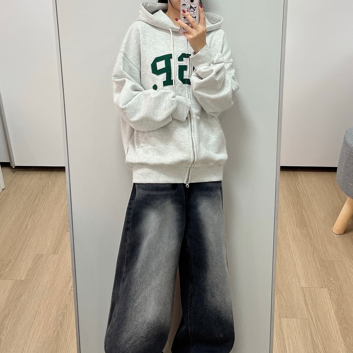 코드그라피 CGP 아치로고 오트밀 투웨이 후드집업 상품이미지1