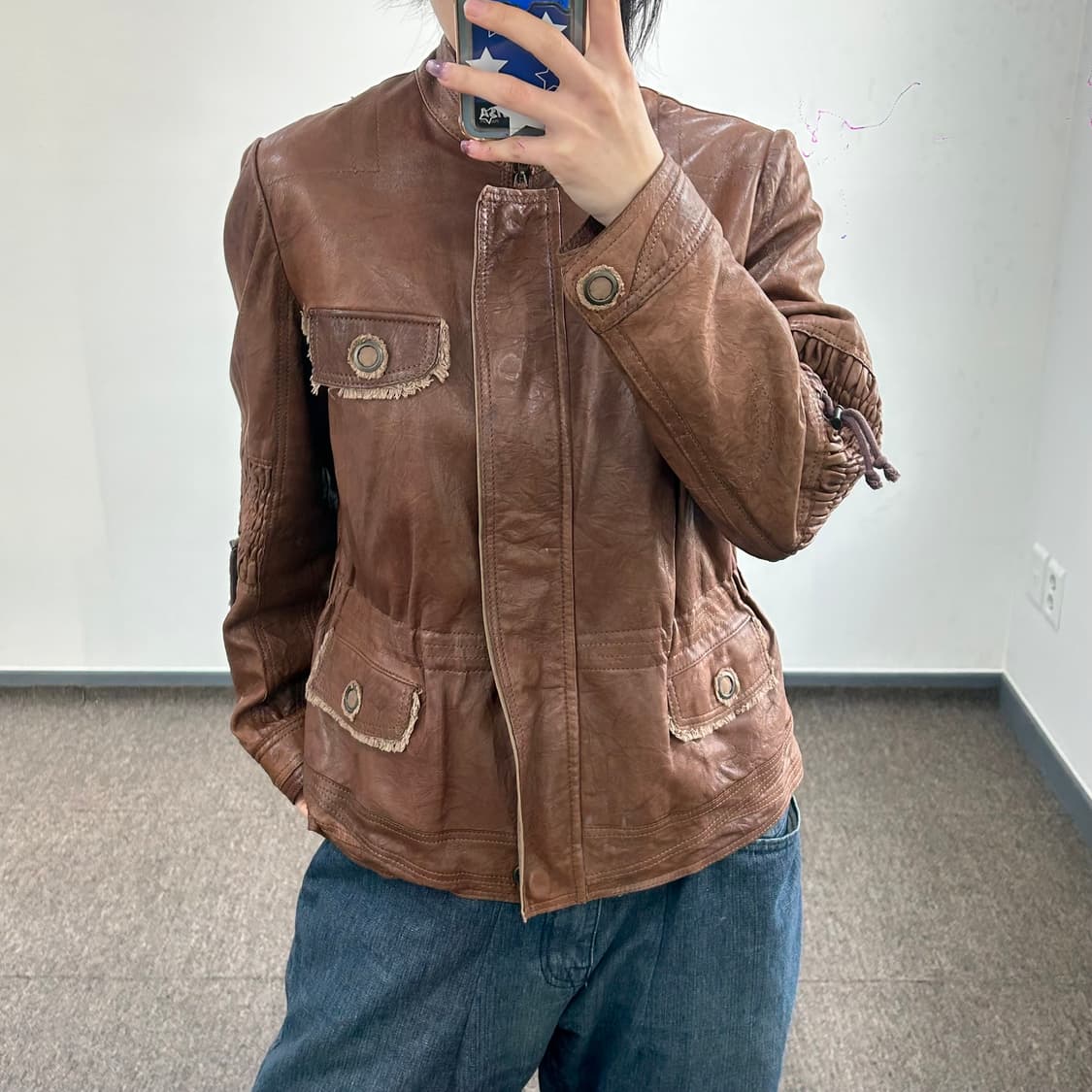 SV 브라운 웨스턴 가죽 자켓 상품이미지2