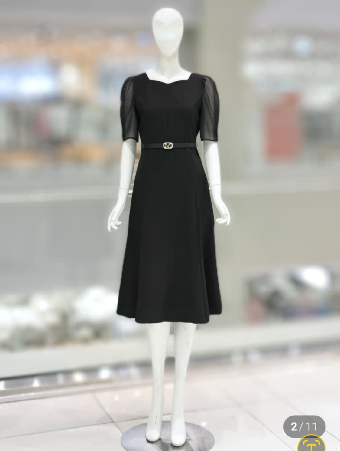 JJ지고트 시스루 슬리브리스 원피스 55사이즈 상품이미지2