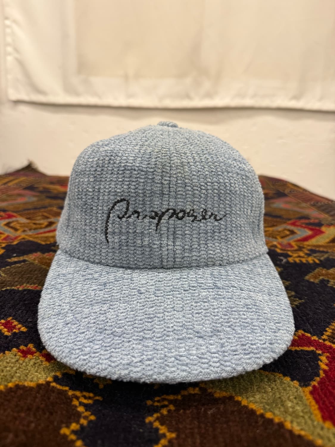 빈티지 자수 부클 스트랩 캡 상품이미지1