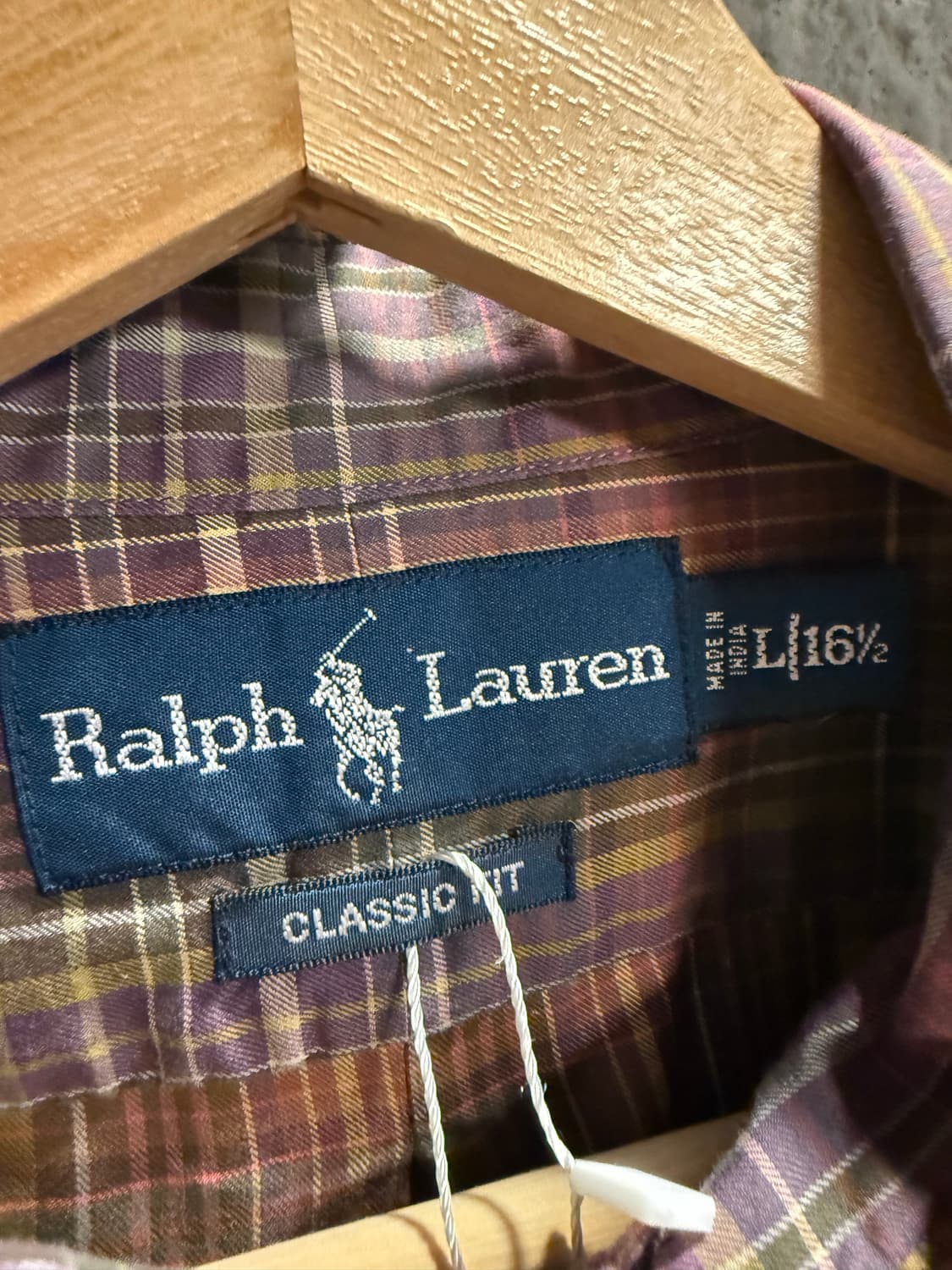 L 폴로 랄프로렌 POLO 클래식핏 체크 버튼다운 셔츠 브라운와인 상품이미지5