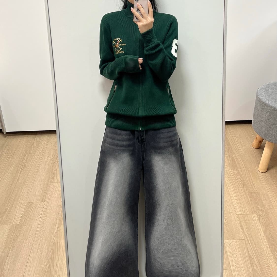 폴로 랄프로렌 빅포니 딥그린 니트 집업 상품이미지1