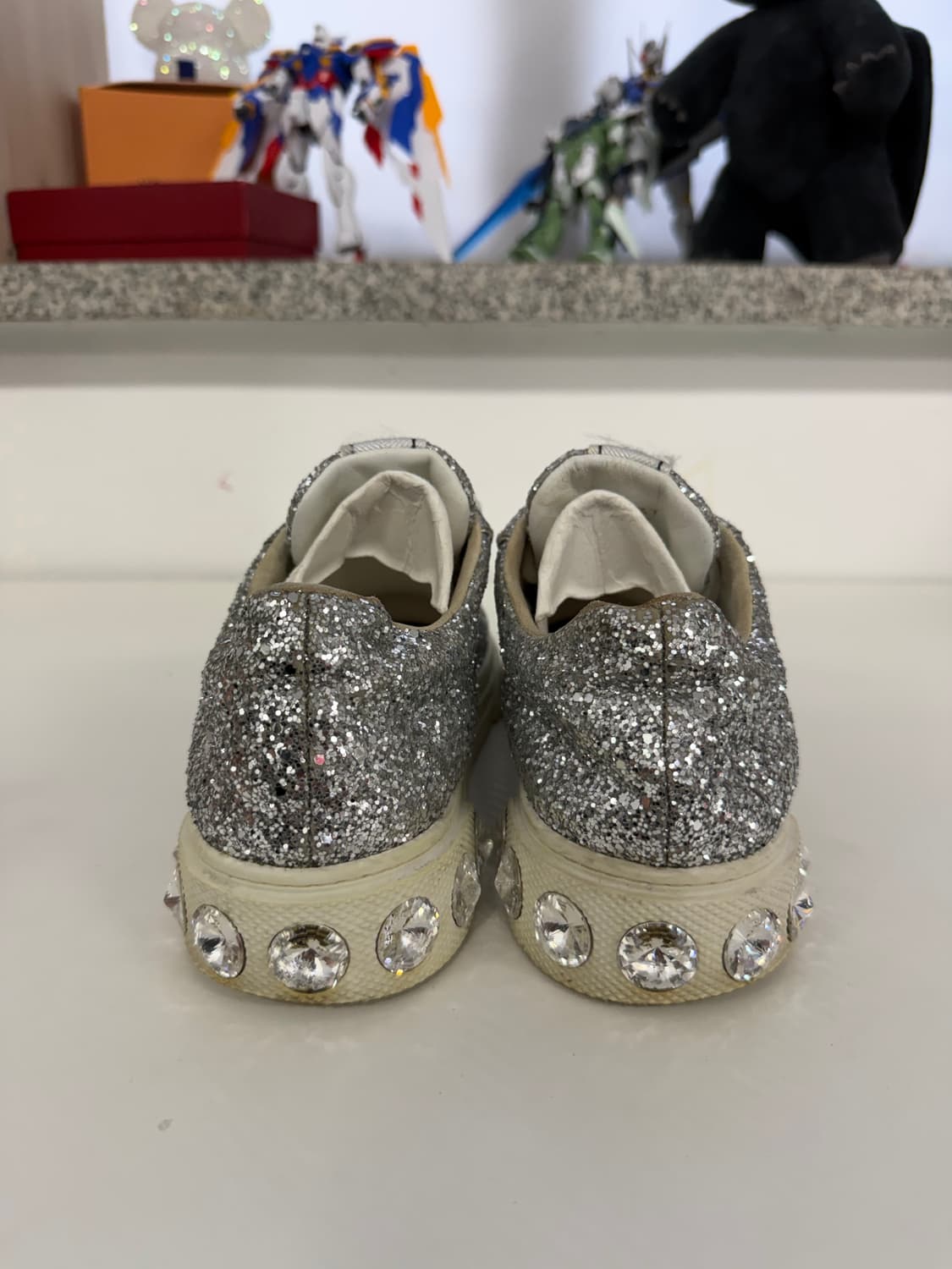 정품) 미우미우 실버 글리터 스니커즈 37  상품이미지6