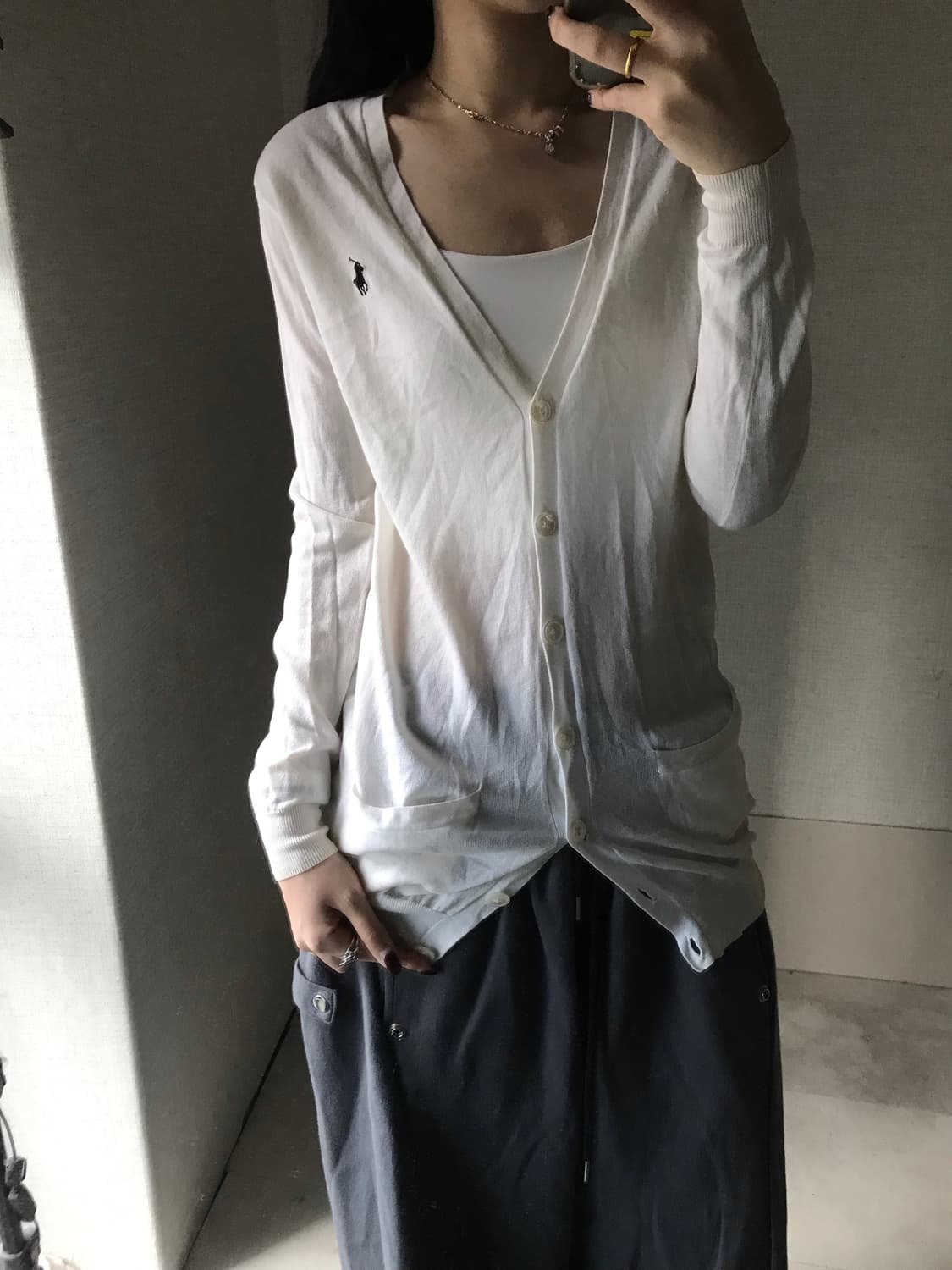 폴로 아이보리 니트가디건 상품이미지5