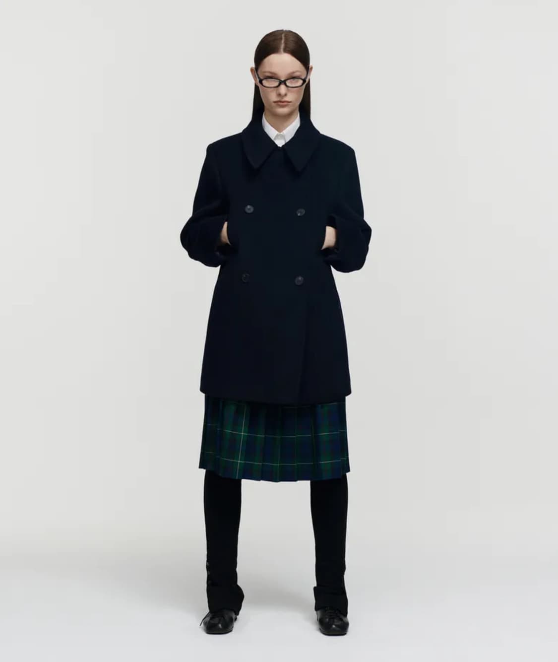 [버뮬라] WOOL PEA COAT NAVY 상품이미지1