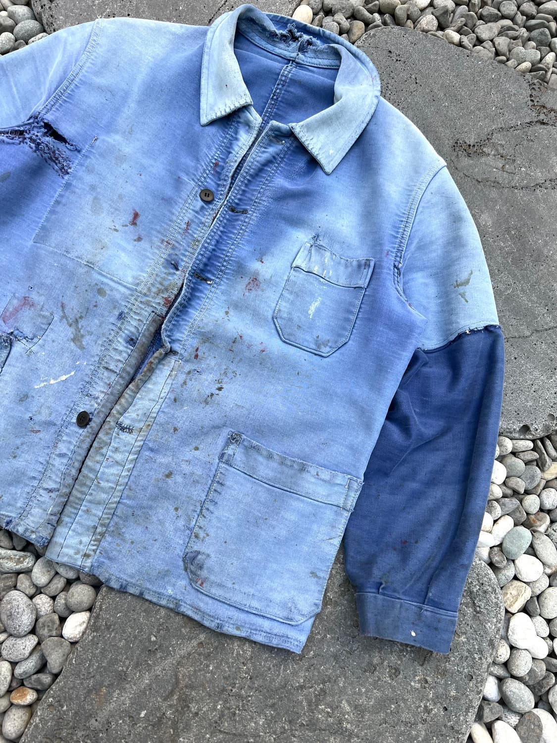 1950s HARD FADED WASHING 몰스킨 프렌치워크자켓 상품이미지5