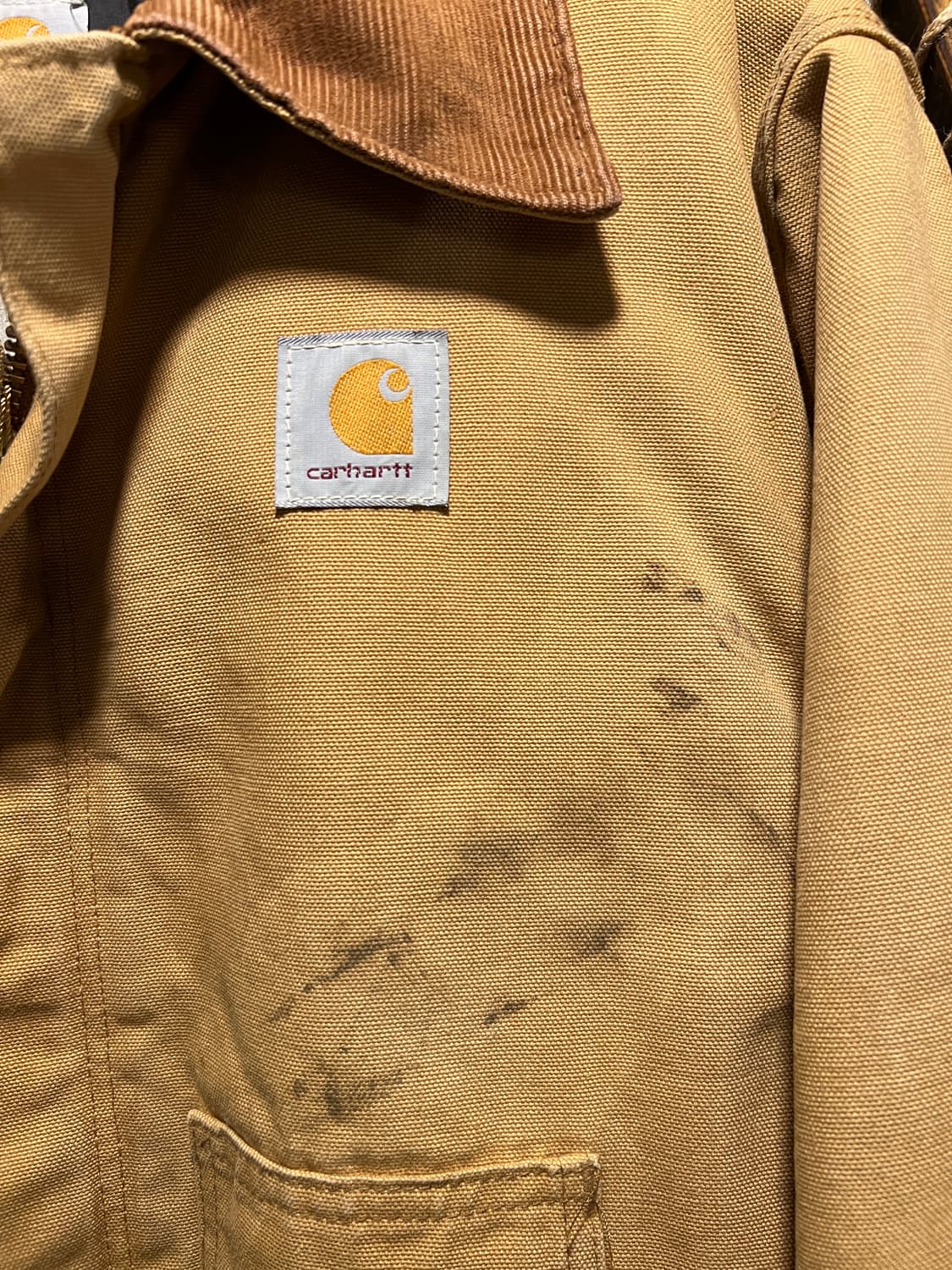 [XL]90's 칼하트 Made in USA 더티워싱 아크틱 워크자켓 상품이미지3