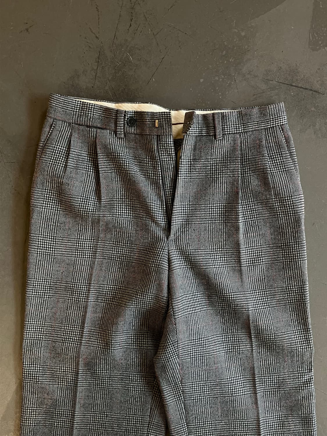 빈티지 체크 패턴 울 팬츠 30-31 상품이미지2