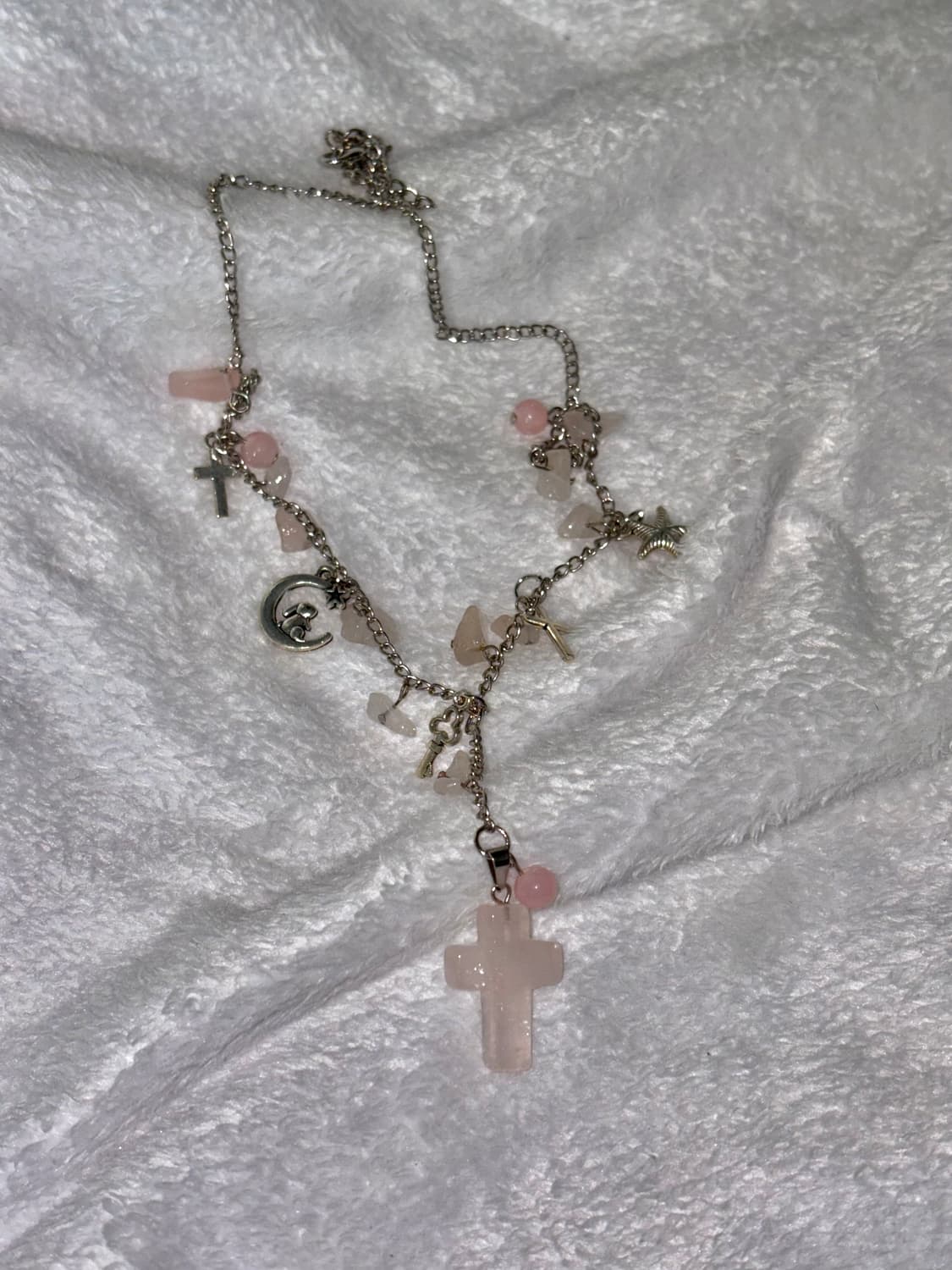 장미석 십자가 Y자 목걸이 상품이미지3