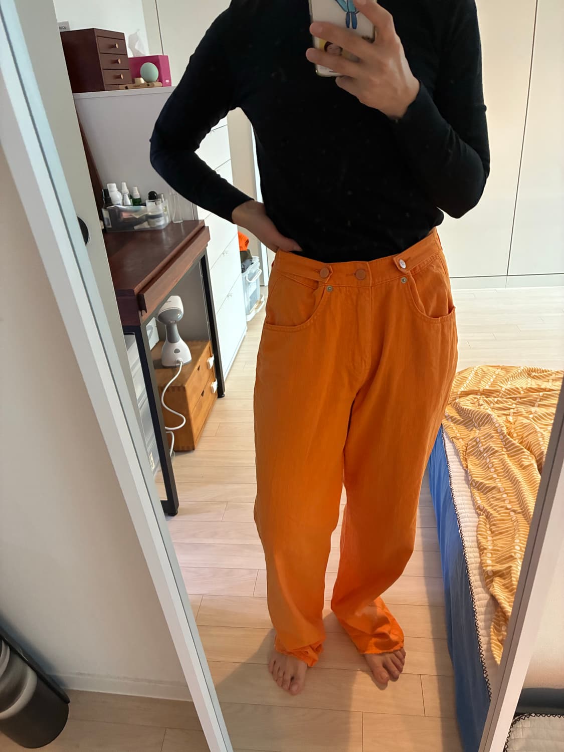 [더일마] 오렌지 어드저스터블 데님 진 (26-28인치 조절 가능) 상품이미지10