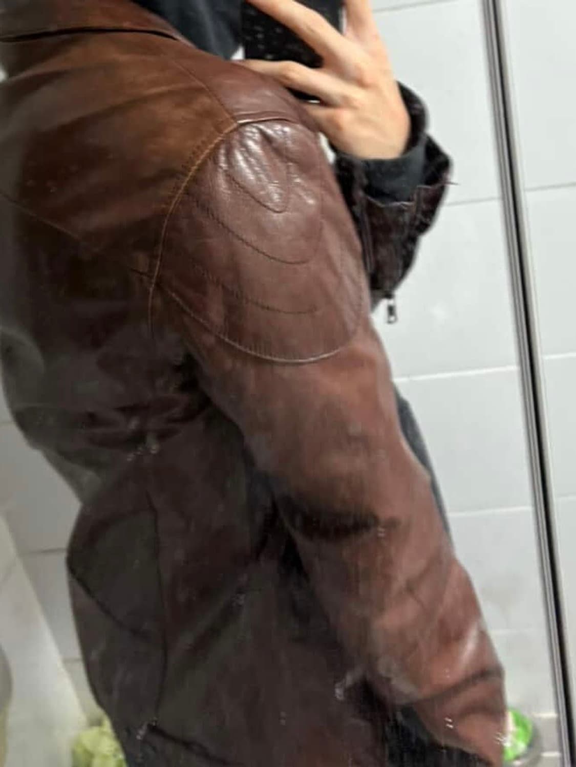 Armani Exchange Leather Motorcycle Jacke 상품이미지2