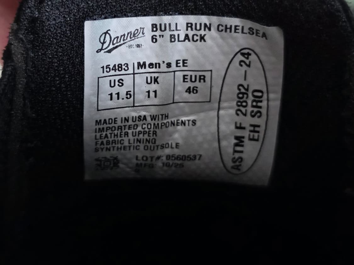 Danner Bull Run Chelsea 6" Black US 11.5 상품이미지5