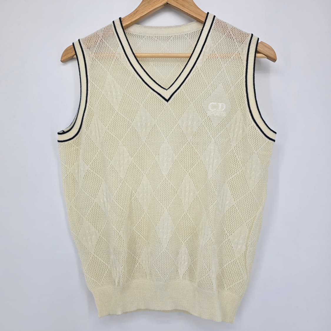 CD 스포츠 아이보리 니트 조끼 상품이미지1