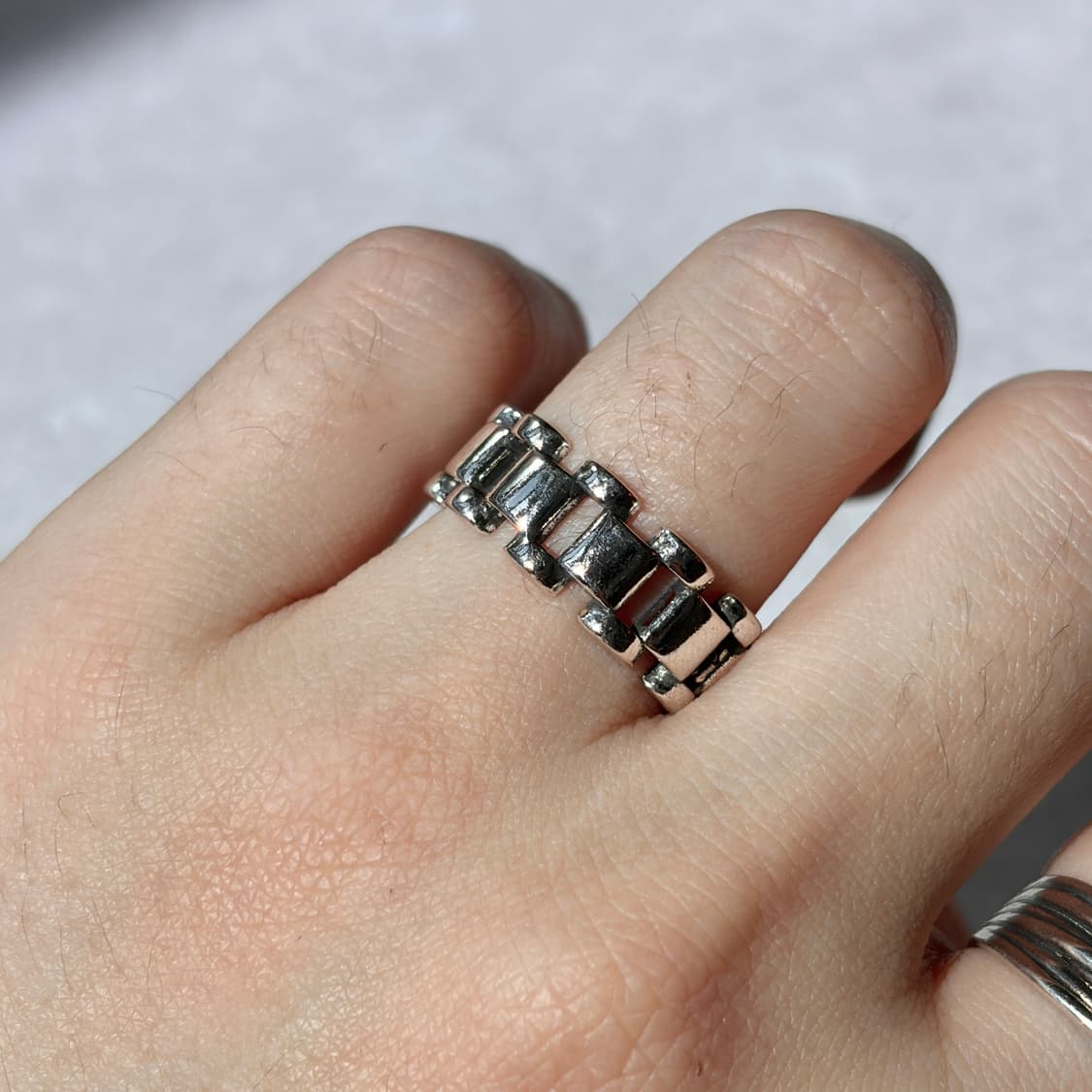 Oribell 워치 체인 925실버 오픈링 슬림 반지 상품이미지1