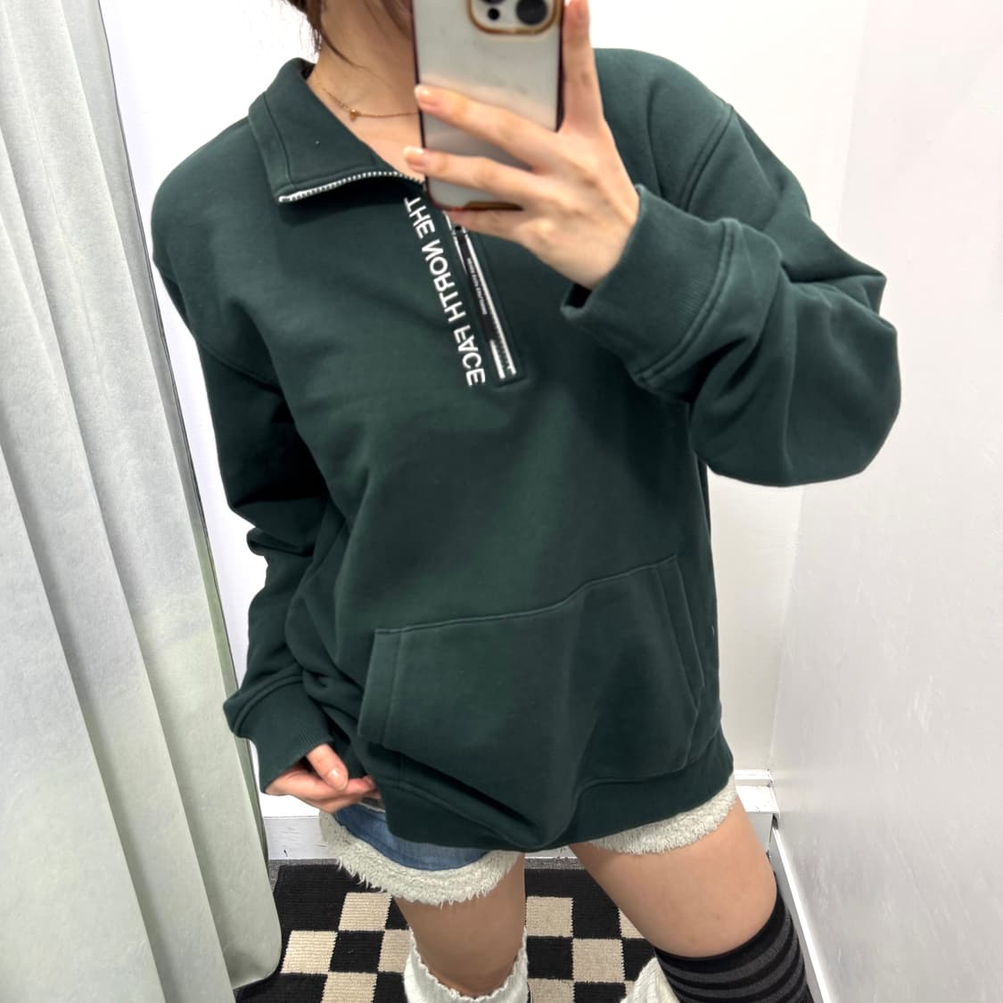 노스페이스 그린 반집업 스웻셔츠 상품이미지2