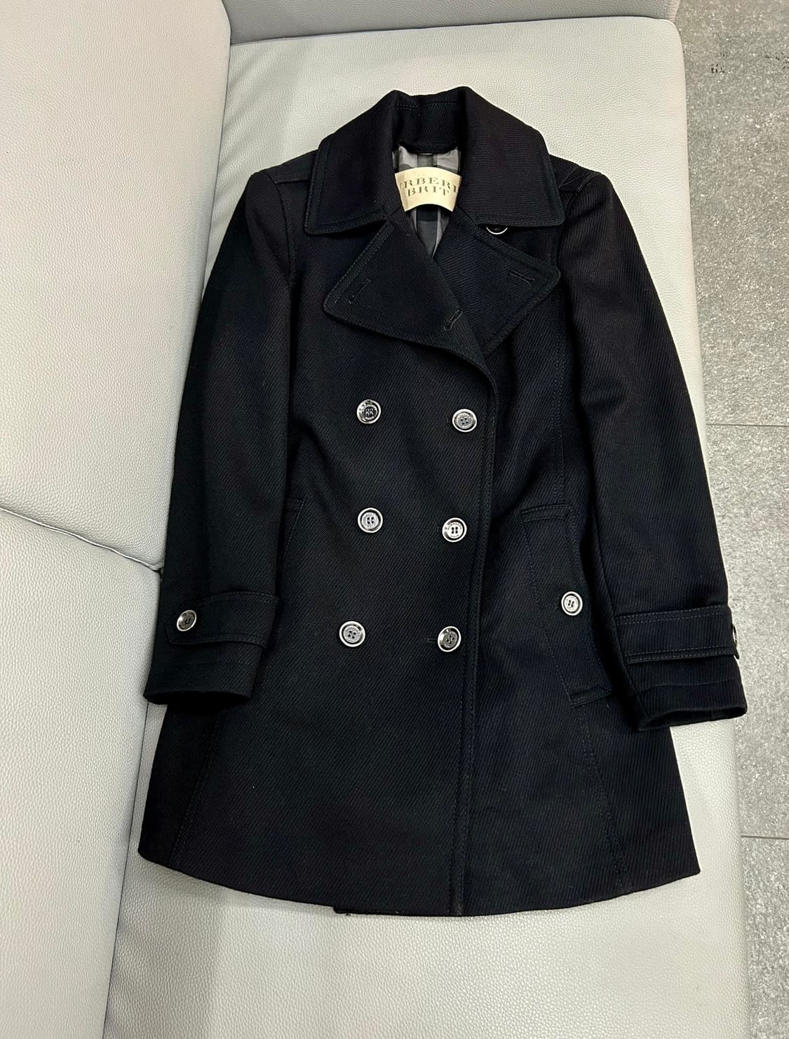 버버리 블랙 울 코트(UK6/44사이즈) 상품이미지1