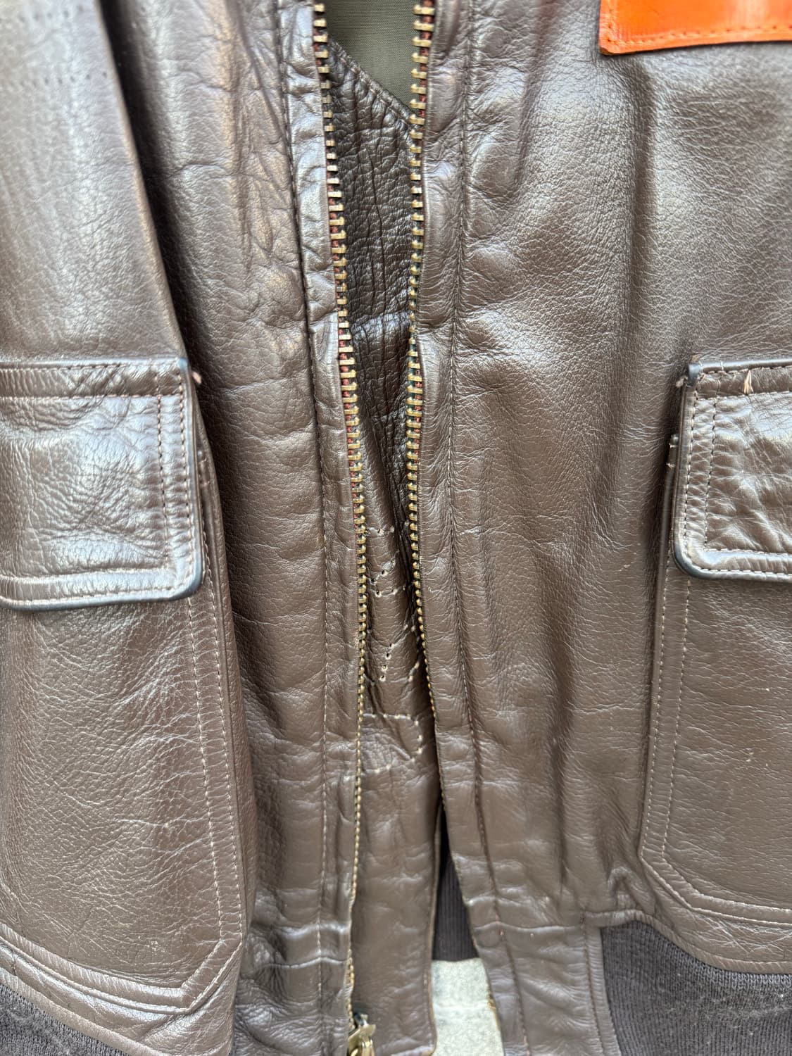 70s 미군 미해군 usn 오리지널 g-1 레더 가죽 자켓 42 상품이미지5