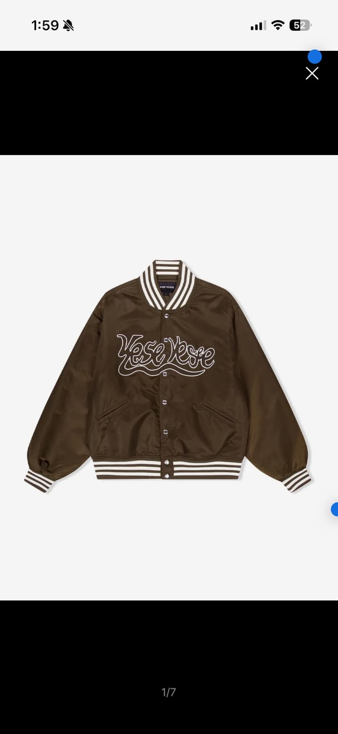 예스아이씨 스네일 로고 스타디움 자켓 브라운 s 상품이미지1