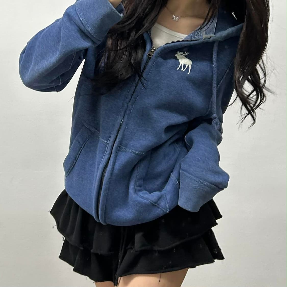 아베크롬비 y2k 올드스쿨 스웻 후드집업 희귀져지(M) 상품이미지2