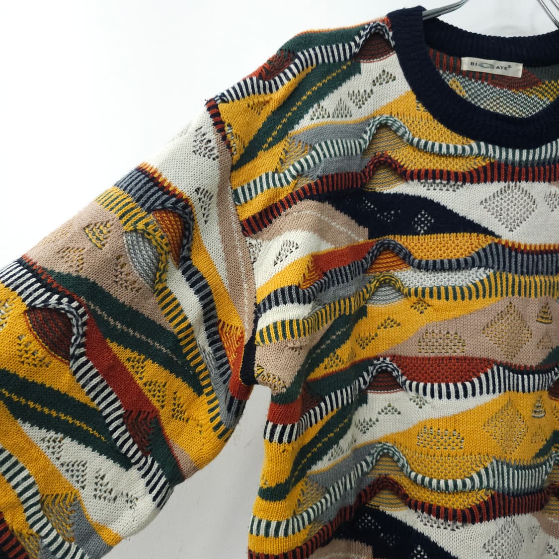 울혼방 멀티컬러 웨이브 빈티지 니트 상품이미지7