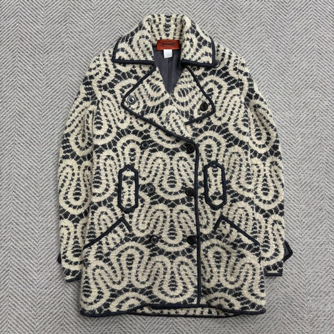 미쏘니 패턴 더블코트 v1557 상품이미지1