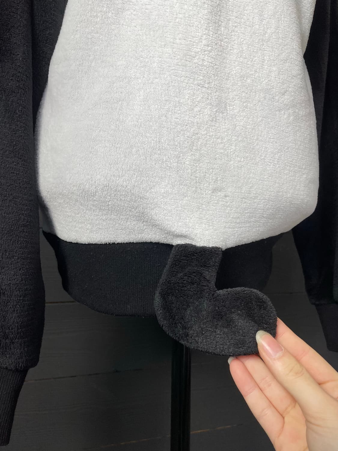 JPN 네코미미 발젤리 나그랑 블랙 화이트 후드집업 상품이미지5