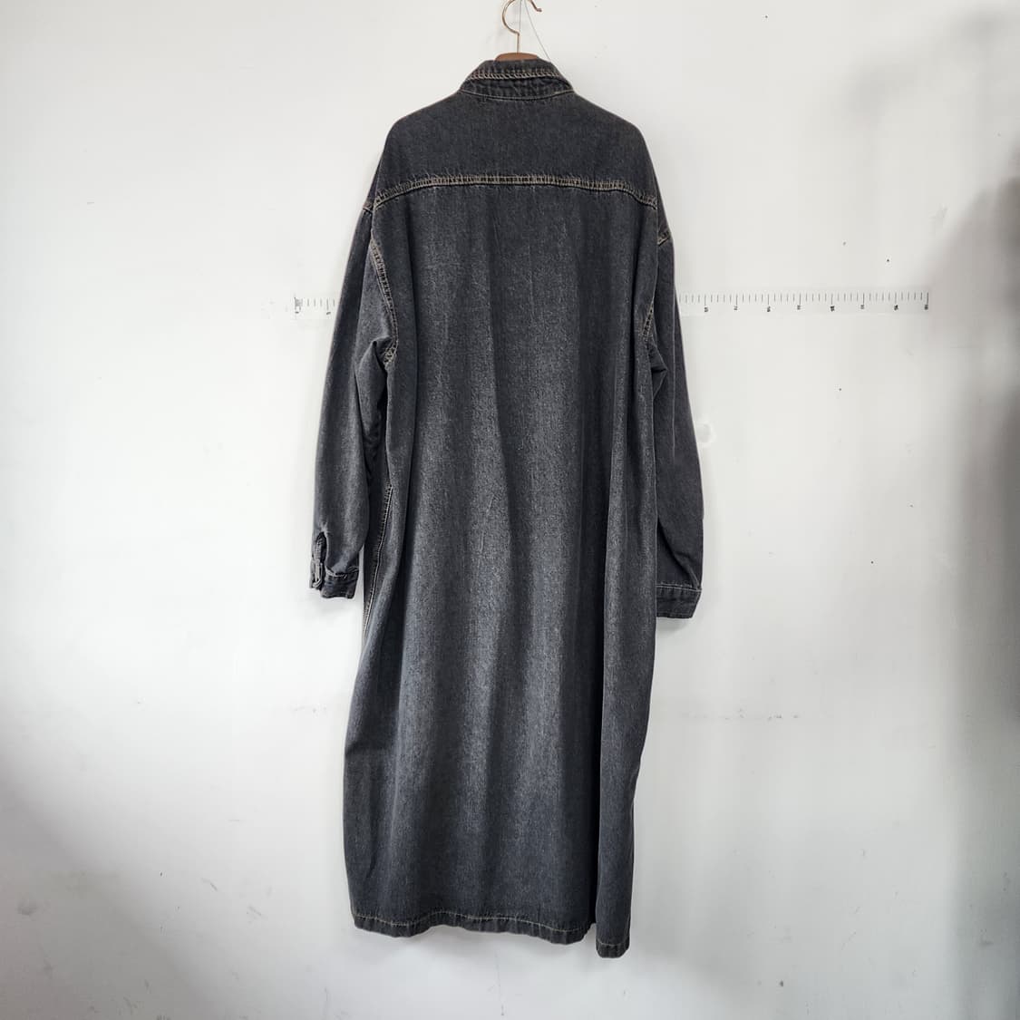 블랙 데님 롱 빅사이즈 원피스 상품이미지4