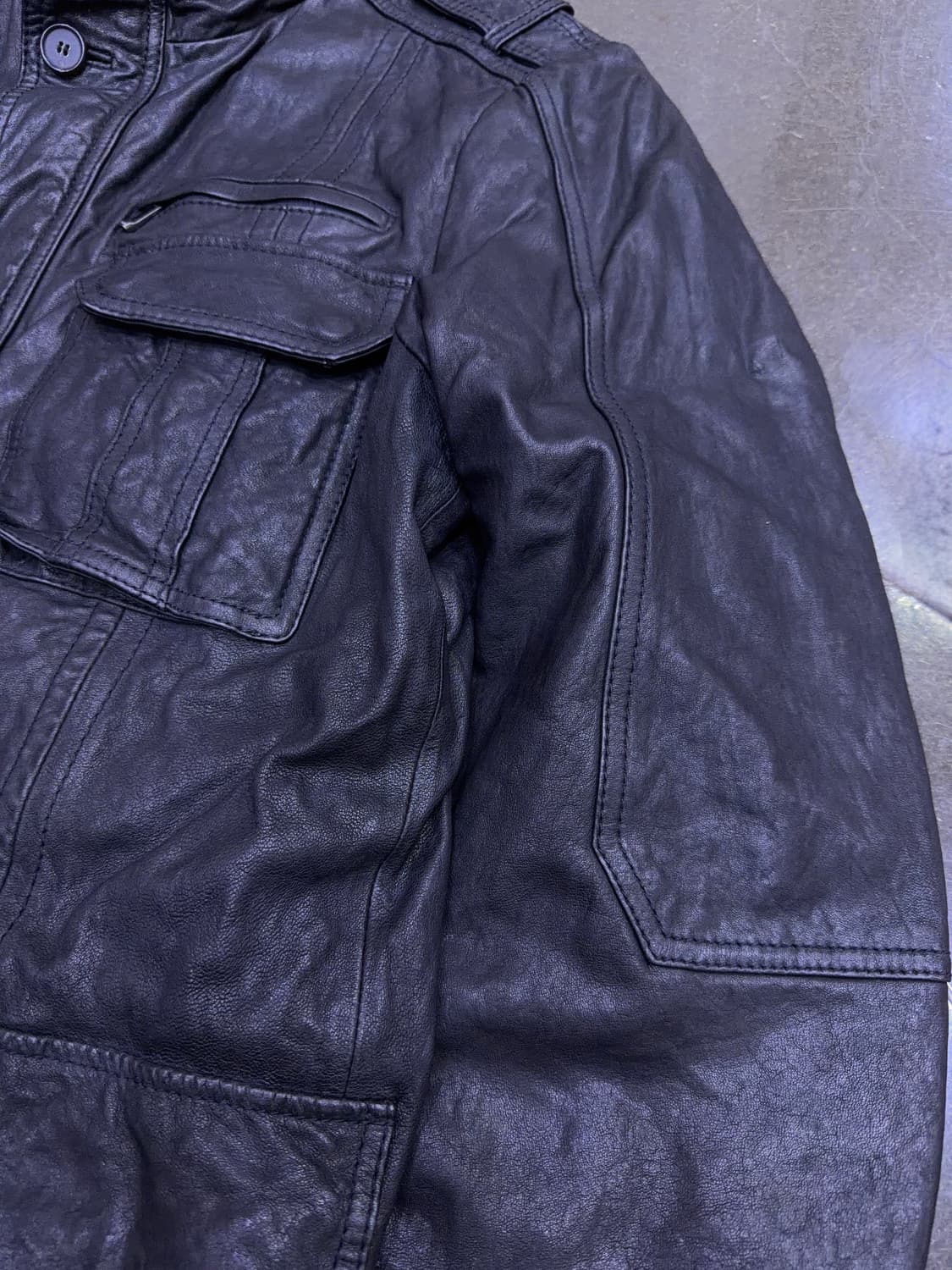 올젠 양가죽 4포켓 야상 디자인 사파리 견장 가죽자켓 100 상품이미지6