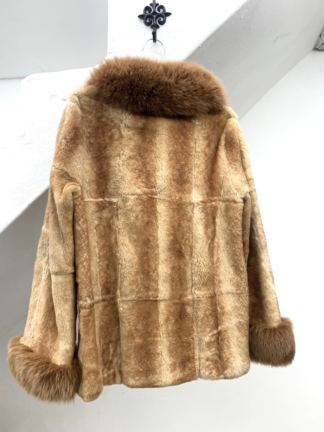 Rust camel rabbit fur jacket  상품이미지7