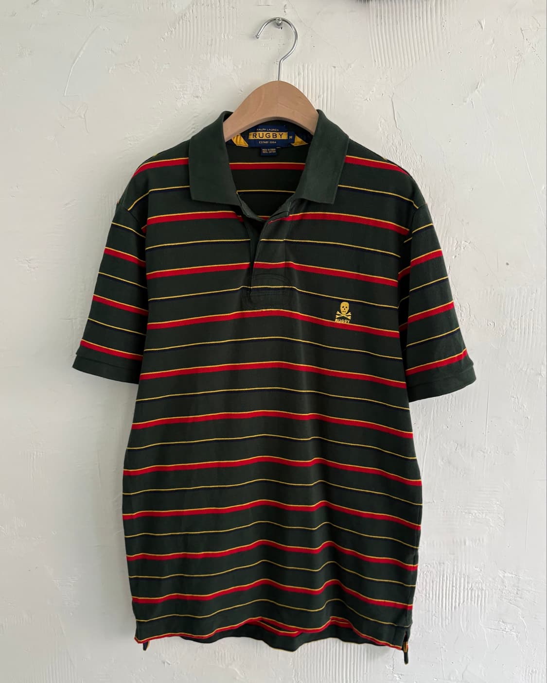 Polo 폴로 랄프로렌 럭비라인 그린 스트라이프 스컬 로고 PK 카라티셔 상품이미지1