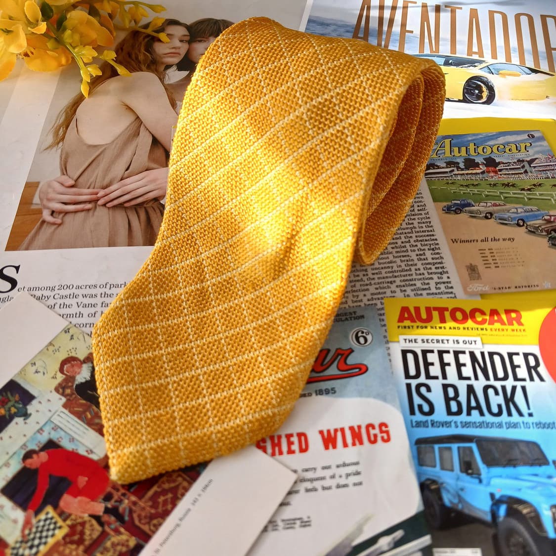 파이브 포켓 실크 옐로우 스트라이프 넥타이 9cm A+등급 A19462
 상품이미지4